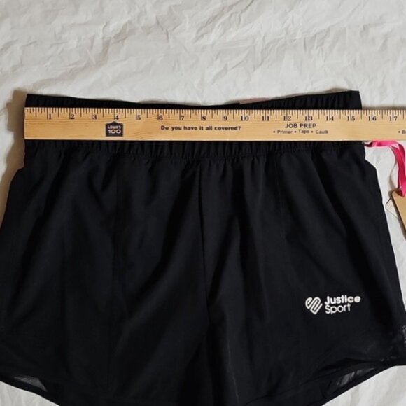 Justice Girls Mesh Detail Running Short, Size XLP 16P/18P Black New - Picture 10 of 14